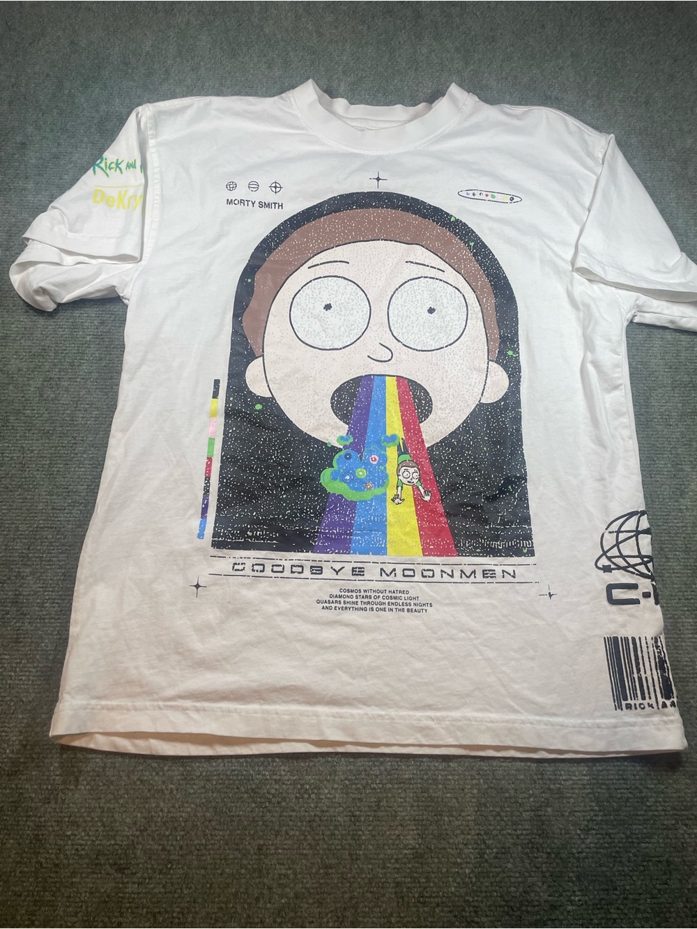 Morty Smith Rainbow Graphic‎ Short Sleeve Tee - White
